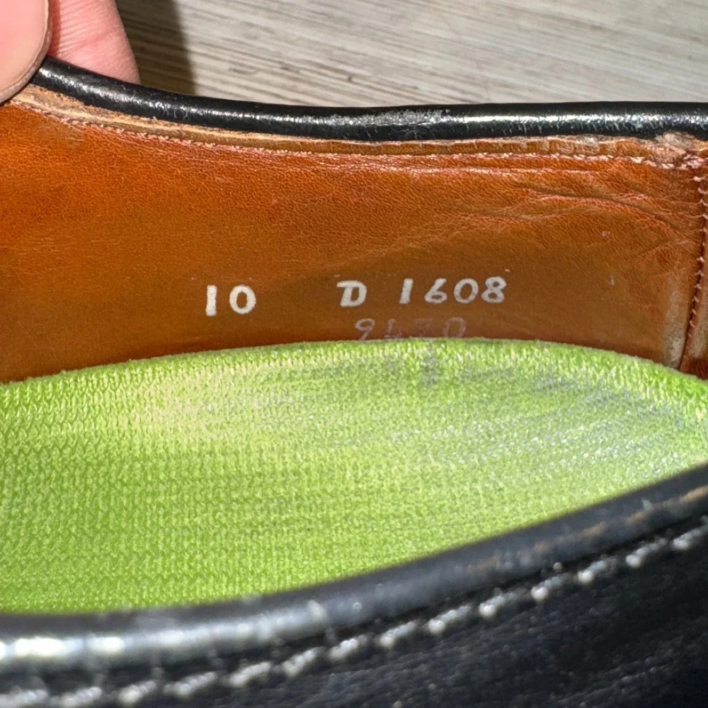 Allen Edmonds Ashton Split Toe Derby Shoes Mens 10D Black w/recycled Rubber Sole